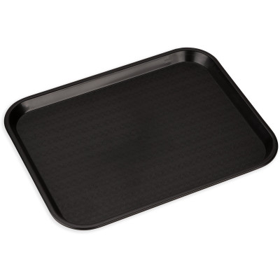 Carlisle CT141803 17.87" Wx 14" D x 0.98" H Black Rectangle Café Tray