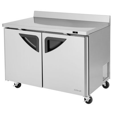 Turbo Air TWF-48SD-N 48.25"W Two-Section Stainless Steel Door Super Deluxe Worktop Freezer