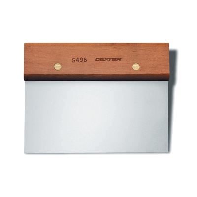 Dexter 17040 Traditional Dough Cutter Scraper 6" x 3" Stainless Steel Blade Rosewood Handle