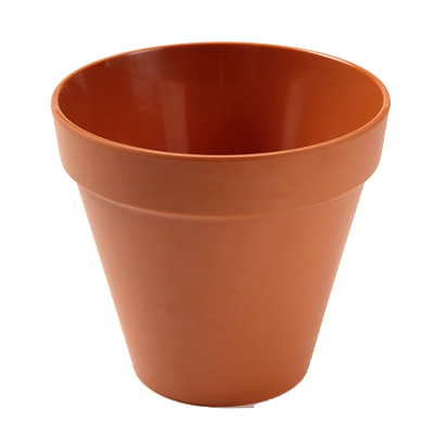American Metalcraft MELPOT24 5.25" 24 Oz. Plastic Orange Round Terra Cotta Pot