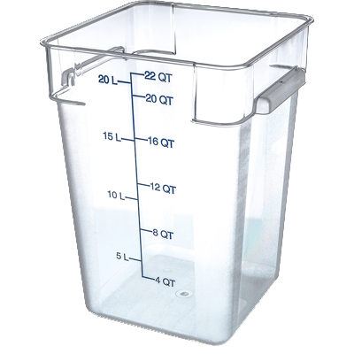 Carlisle 1195607 22 Qt. Clear with Blue Print Polycarbonate Squares Food Storage Container