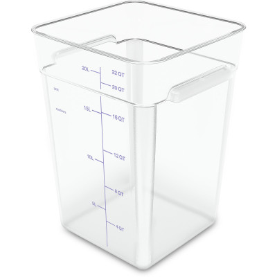 Carlisle 1195607 22 Qt. Clear with Blue Print Polycarbonate Squares Food Storage Container