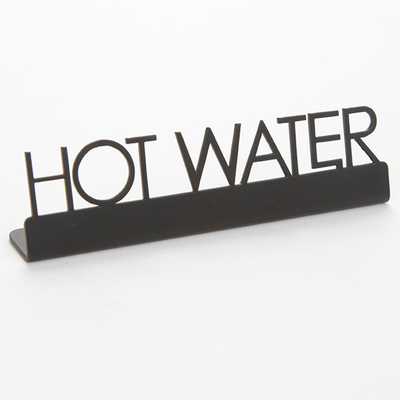 American Metalcraft SBHW5 5" W Black Stainless Steel Hot Water Sign