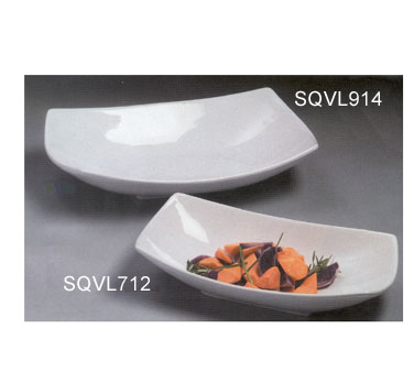 American Metalcraft SQVL914 71 Oz. Ceramic White Rectangular Prestige Squoval Bowl