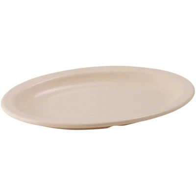 Winco MMPO-96 Plastic Tan Oval Platter (Contains 1 Dozen)
