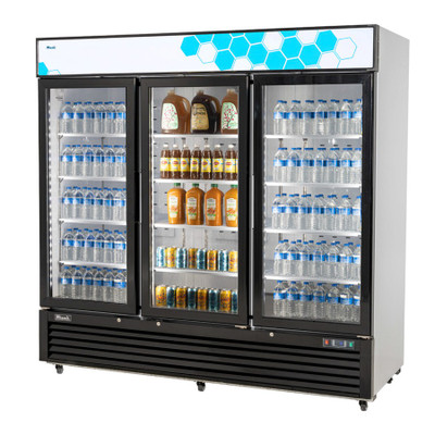 Migali C-72RM-HC 82" W Three-Section Glass Door Competitor Series Refrigerator Merchandiser