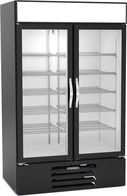 Beverage Air MMF44HC-1-B-IQ 47"W Two-Section Glass Door MarketMax Freezer Merchandiser