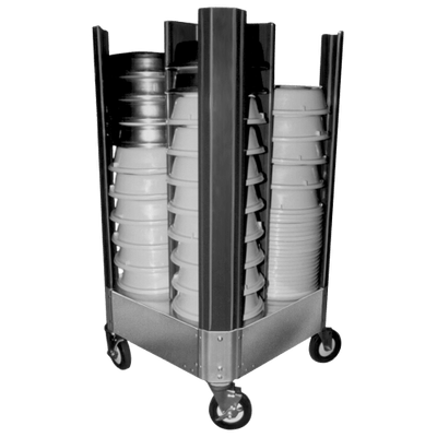 Cres Cor 50110480B 480 Plates Capacity Aluminum Dish Dolly for Banquet Cover Rings