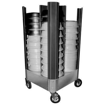 Cres Cor 50110480B 480 Plates Capacity Aluminum Dish Dolly for Banquet Cover Rings
