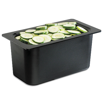 Carlisle CM110303 1/3 Size 6" Deep Black Divided Impact-Resistant Coldmaster Food Pan