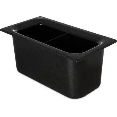 Carlisle CM110303 1/3 Size 6" Deep Black Divided Impact-Resistant Coldmaster Food Pan