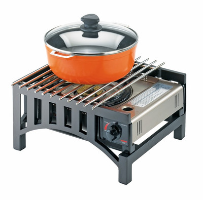 Cal-Mil 1363-13 Mission Cook-N-Serve Butane Frame 14"W With Grate Bridge Style Black