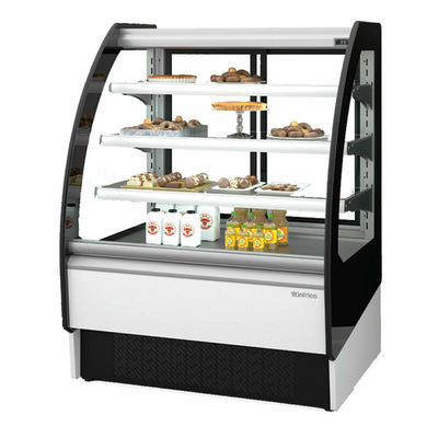 Infrico USA IDC-VBR09IR 38.44" W White Painted Stainless Steel Refrigerated Curved Display Case - 115 Volts