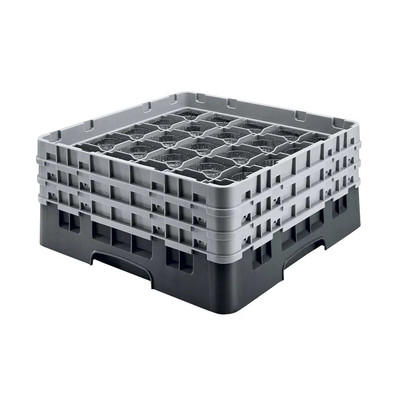 Cambro 36S534110 Camrack Glass Rack With (2) Soft Gray Extenders - 4 Cases