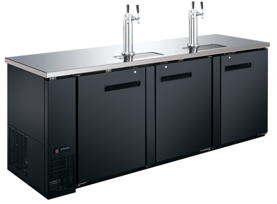 Admiral Craft USBD-9028/2 90" W Black U-STAR Draft Beer Cooler or Dispenser - 115 Volts