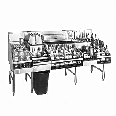 Glastender ALL-72B Stainless Steel All-In-One Underbar Ice Bin/Cocktail Station - 72"W x 29"D