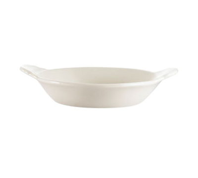 CAC China EGD-10 12 Oz. Bone White Ceramic Oval Egg Dish (2 Dozen Per Case)