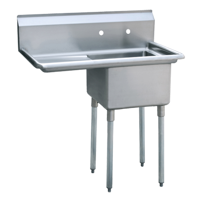 Atosa MRSA-1-L 39" W 18 Ga. Stainless Steel 1-Compartment with 18" Left Drainboard MixRite Sink