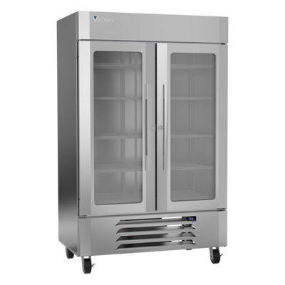 Victory Refrigeration LSF49G-1 UltraSpec Series Merchandiser Freezer Featuring Secure-Temp Technology Reach-In Two-Section Self-Contained Refrigeration 49 cu. ft. Capacity