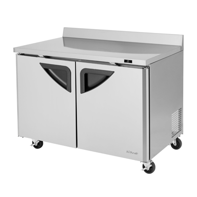 Turbo Air TWR-48SD-N 48.25"W Two-Section Stainless Steel Door Super Deluxe Worktop Refrigerator
