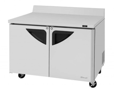 Turbo Air TWR-48SD-N 48.25"W Two-Section Stainless Steel Door Super Deluxe Worktop Refrigerator