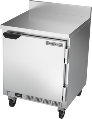 Beverage Air WTF27HC-FIP 27"W One Door Stainless Steel Worktop Freezer With 4" Foamed-In Place Backsplash
