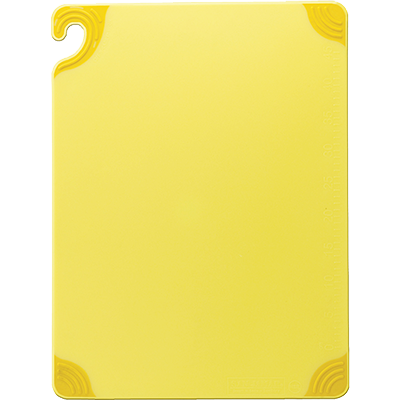 San Jamar CBG152012YL 15" x 20" x 1/2" Yellow Co-Polymer Saf-T-Grip Cutting Board