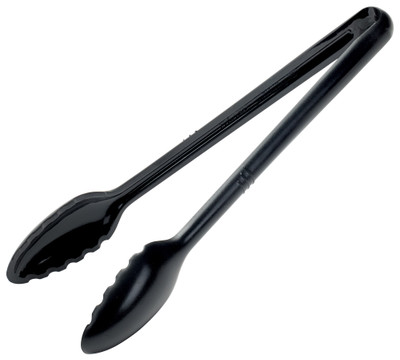 Winco CVST-12K 12" Polycarbonate Black Serving Tong