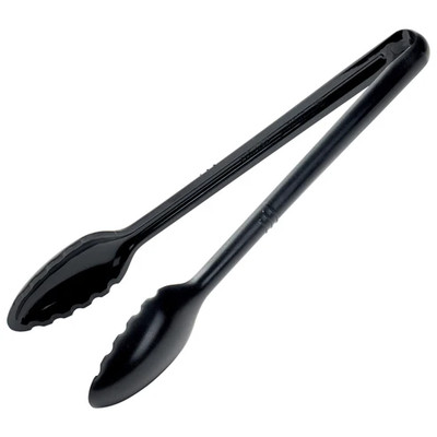 Winco CVST-12K 12" Polycarbonate Black Serving Tong
