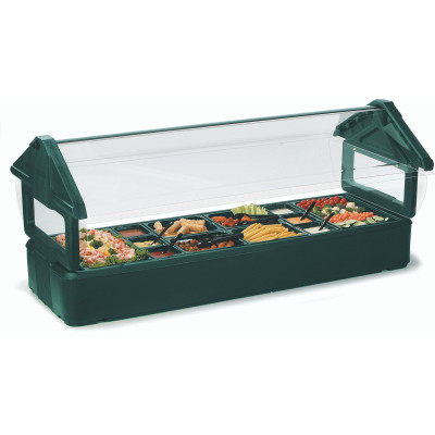 Carlisle 660103 72-1/4"W Black Double-Sided SixStar Table Top Food Bar