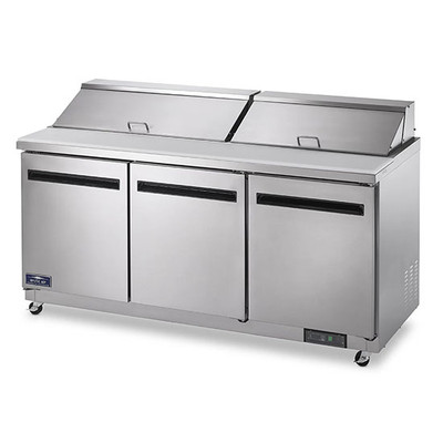 Arctic Air AMT72R 71.5" W Three-Section Three Door Mega Top Sandwich or Salad Prep Table