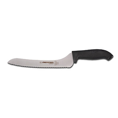 Dexter 24423B 9" Scalloped Edge SofGrip Sandwich Knife with Soft Rubber Grip Handle