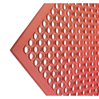 San Jamar KM1200B 3'L x 5'W x 1/2"D Red Kitchen Mat