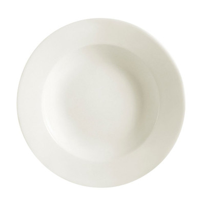 CAC China REC-105 16 Oz. American White Ceramic Round REC Pasta Bowl (1 Dozen)