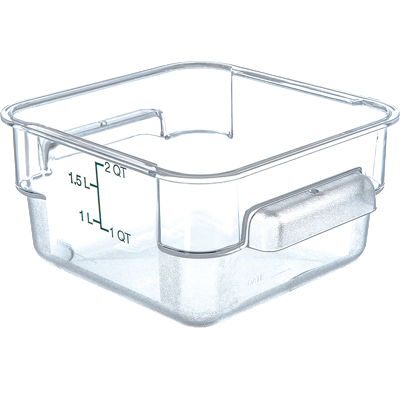 Carlisle 1195007 2 Qt. Clear with Green Print Squares Food Storage Container