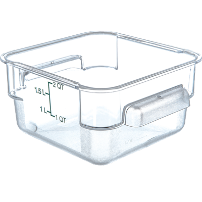 Carlisle 1195007 2 Qt. Clear with Green Print Squares Food Storage Container