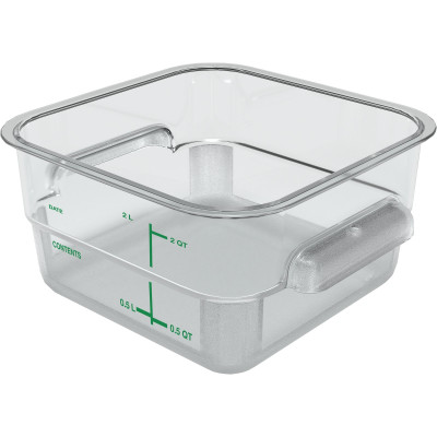 Carlisle 1195007 2 Qt. Clear with Green Print Squares Food Storage Container