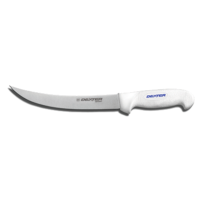 Dexter 24053 8" White SofGrip Breaking Knife with Rubber Handle
