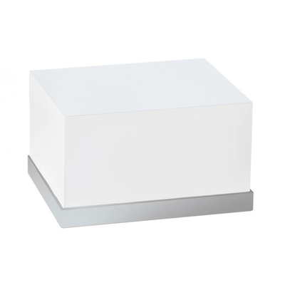 Cal-Mil 3026-55 12"W x 10"D x 6-1/2"H Rectangular White Stainless Steel Luxe Display Riser