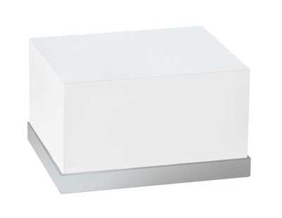 Cal-Mil 3026-55 12"W x 10"D x 6-1/2"H Rectangular White Stainless Steel Luxe Display Riser