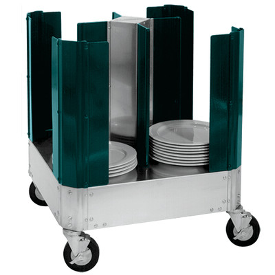 Cres Cor 50113180 13" Dia. Dish Size Aluminum Poker Chip Style Dish Dolly with 4 Section Platform
