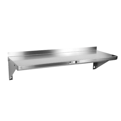 John Boos BHS1248 Shelf Wall-Mounted 48"W 1-1/2" Rear Up-Turn 18/300 Stainless Steel