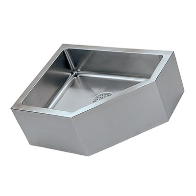 IMC Teddy FS-L 27" x 21" x 10.5" Stainless Steel Left Corner Mop Sink