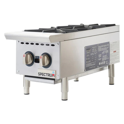 Winco NGHP-2 12" Natural Gas Countertop Hotplate - 50,000 BTU