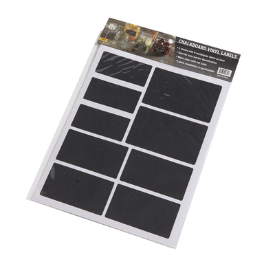 American Metalcraft CSR18 Black Vinyl Chalk Sticker Labels (2 Sheets Per Pack)
