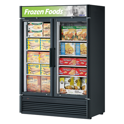Turbo Air TGF-47SD-N 51.13"W Two-Section Glass Door Super Deluxe Glass Merchandiser Freezer