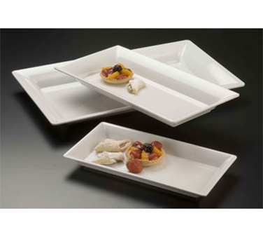 American Metalcraft MEL21 Plastic White Rectangular Endurance Platter