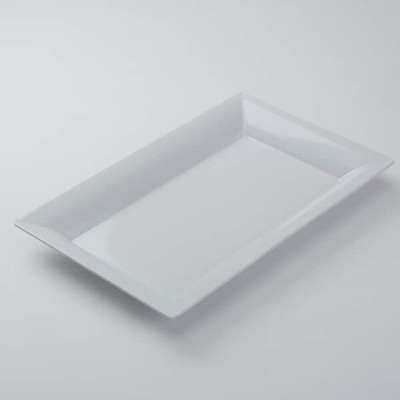 American Metalcraft MEL21 Plastic White Rectangular Endurance Platter