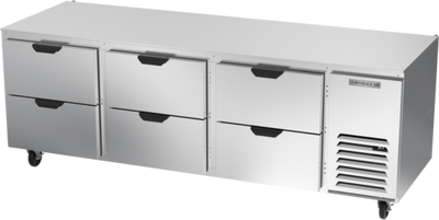 Beverage Air UCRD93AHC-6 93"W Three-Section Reach-In Undercounter Refrigerator