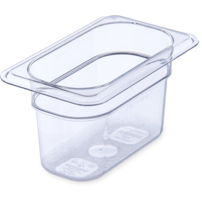Carlisle 3068707 1 Qt. 1/9 Size PolyCarbonate Clear Storplus Food Pan